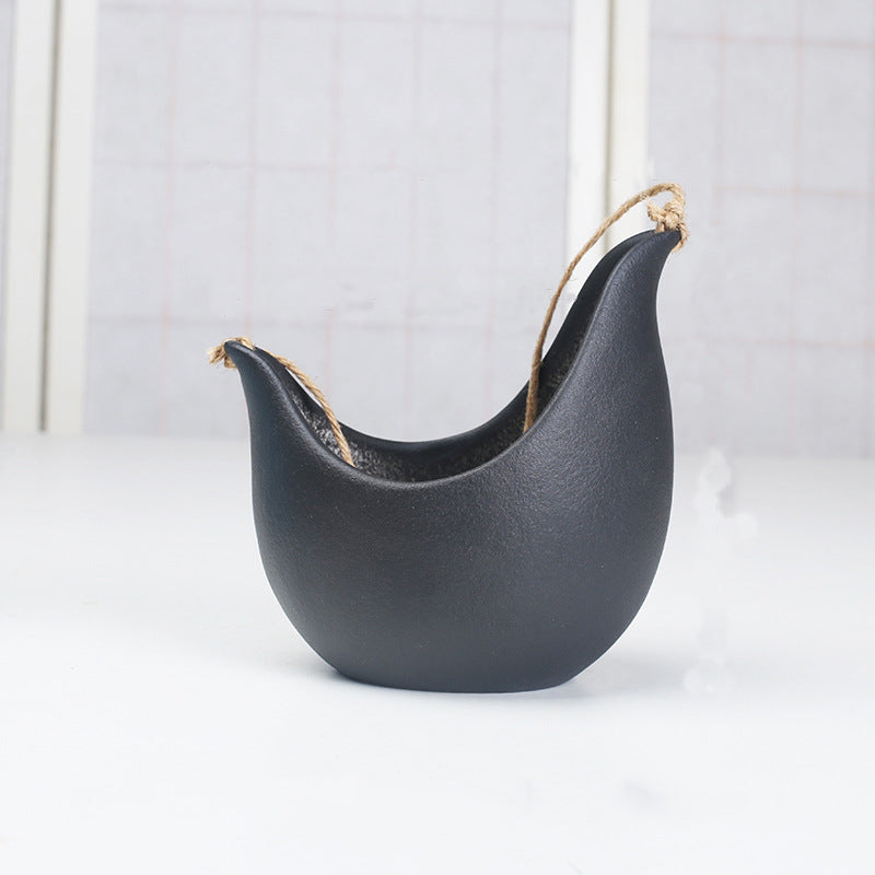 Black Crescent Hanging Plant Pots Creative Indoor Planters Without Hole