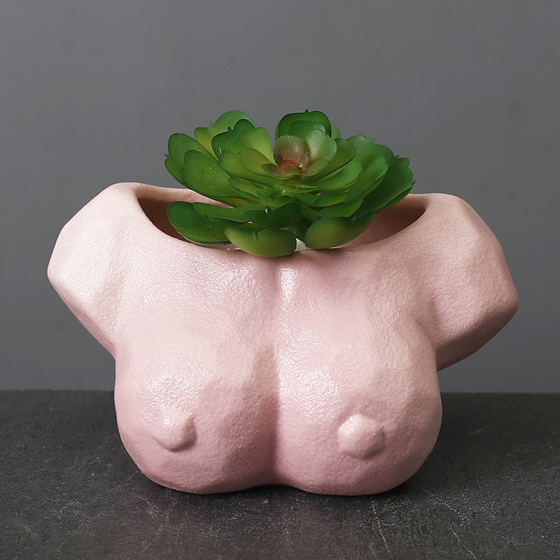 Pink Body Artistic Plant Pots Modern Creative Planters Home Office Decor