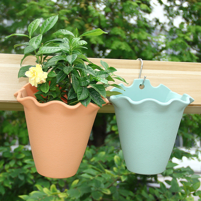 Orange Plastic Wall Planters Hanging Basket