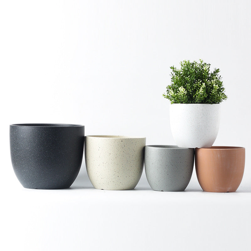 Black Speckle Round Plant Pots Indoor Flowerpots Planters