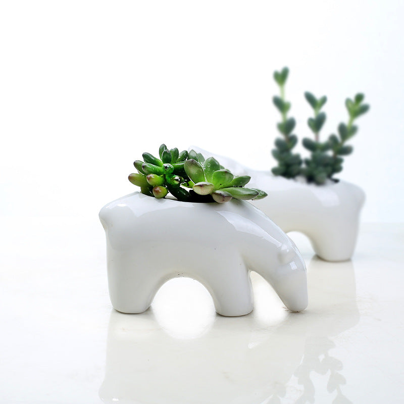 Polar Bear With Head Down Plant Pot Indoor Succulent Planter Home Decor