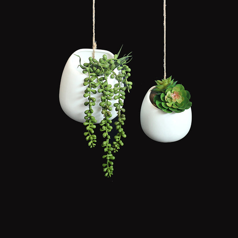 White Water Drop Wall Planters Modern Hanging Planters Home Office Decor