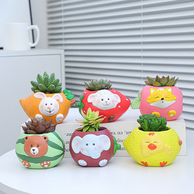 Super Cute Carrot Rabbit Plant Pot Creative Fruit Planter Succulent Flowerpot