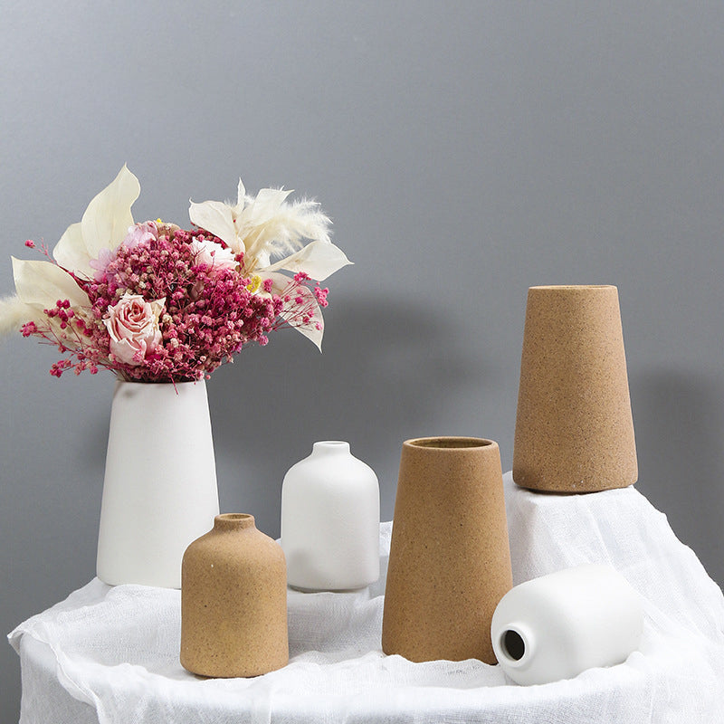 Brown Mini Ceramic Vase Modern Creative Home Decor