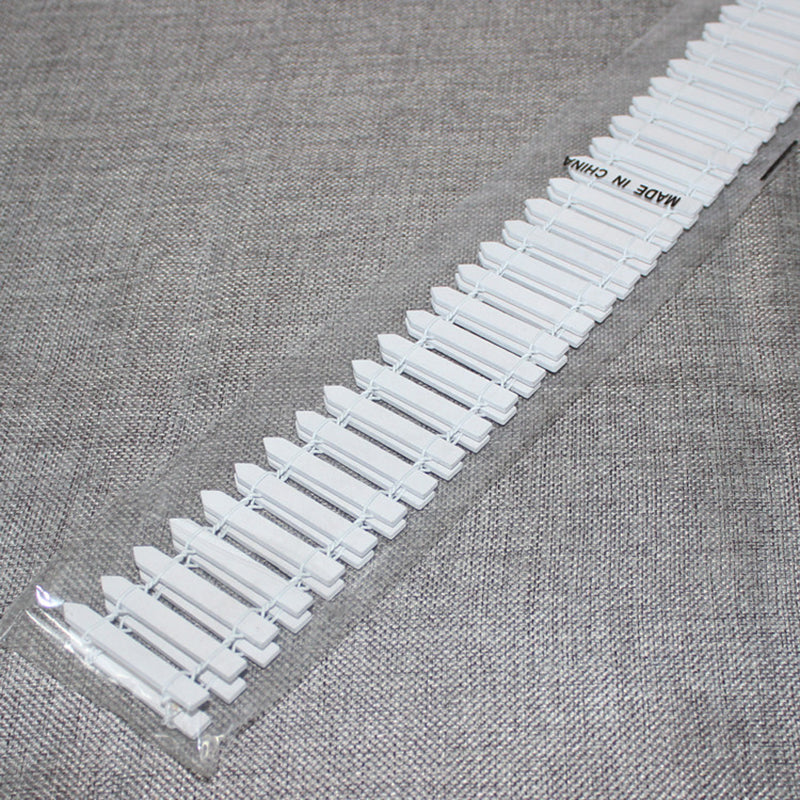 Mini Wooden Fence, White 5x90 cm