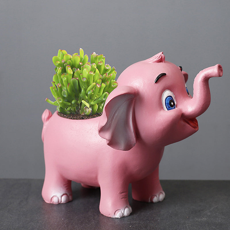 Pink Elephant Resin Plant Pots Lovely  Succulent Plantetrs Home Decor