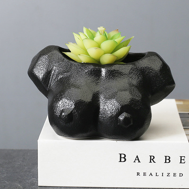 Black Body Artistic Plant Pots Modern Creative Planters Home Office Decor