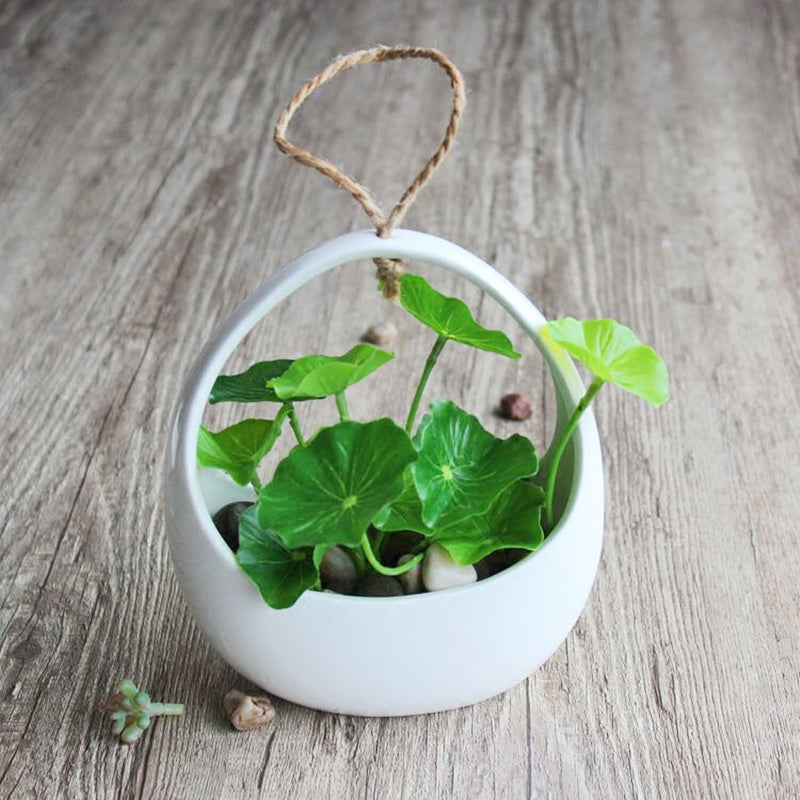 White Hanging Plant Pots Indoor Planters Balcony Garden Home Decor