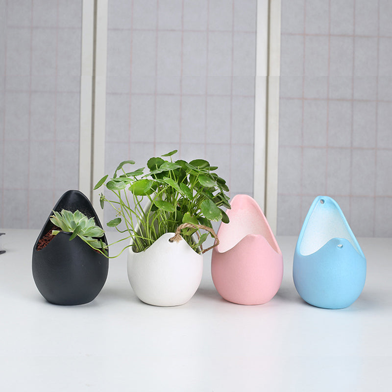 Blue Crescent Hanging Plant Pots Creative Indoor Planters Without Hole