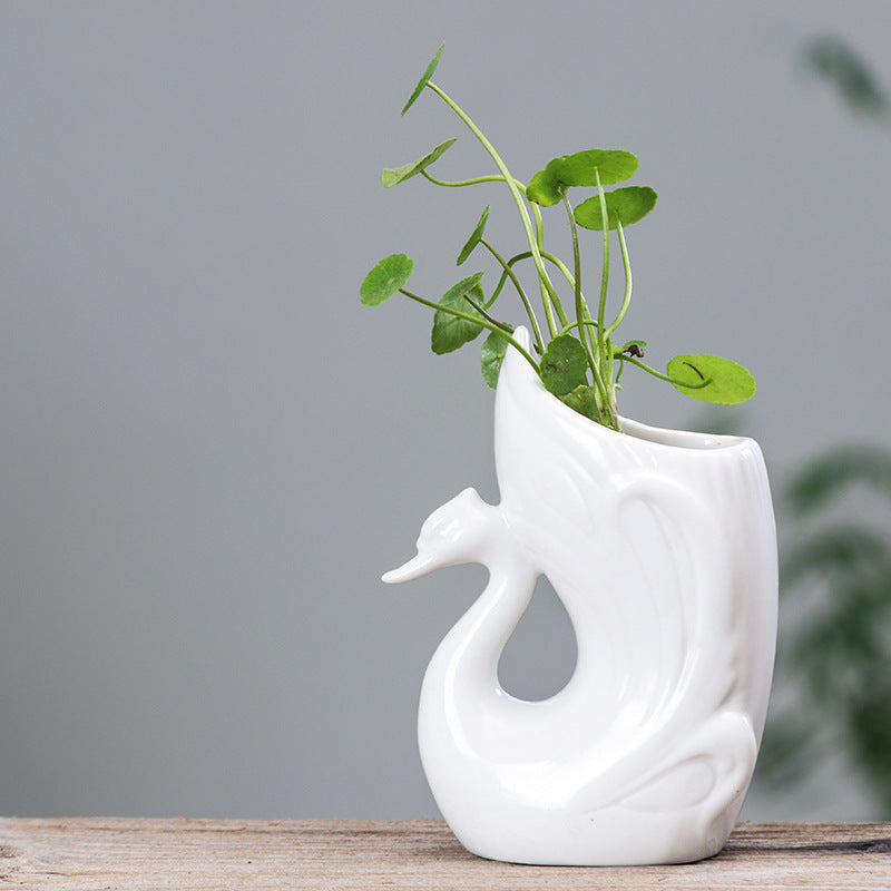 Single Swan Hydroponic Plant Pots Creative Indoor Planters Home Decor