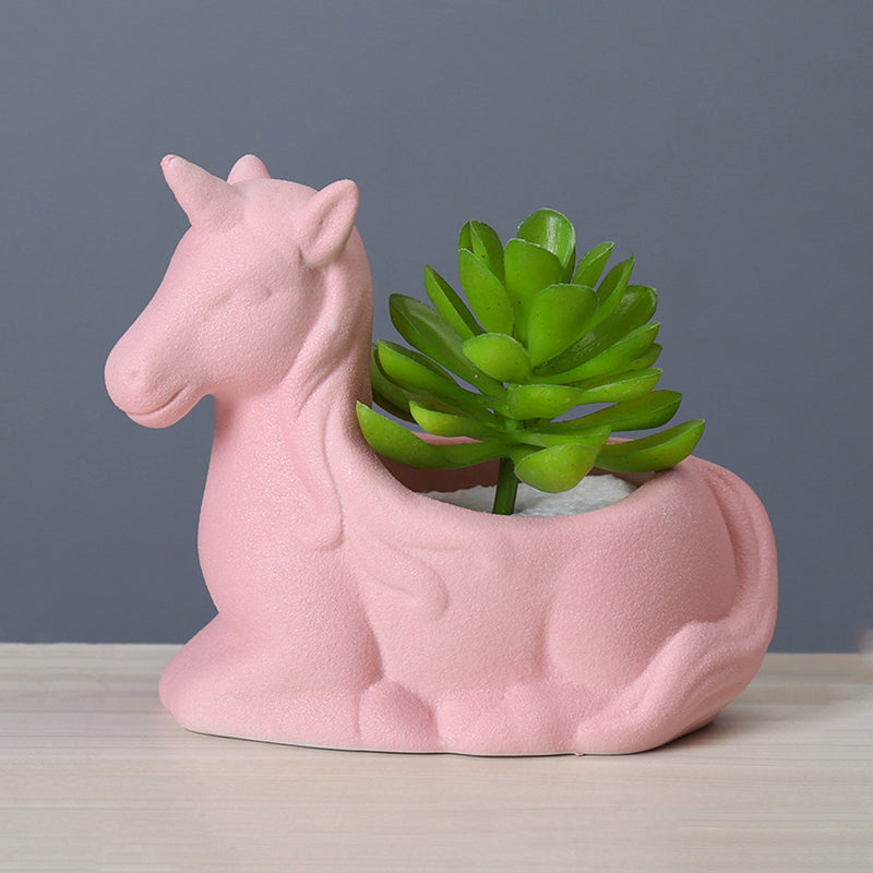 Pink Frosted Unicorn Plant Pot Creative Succulent Planter Birthday Gift