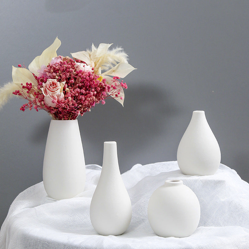 White Ceramic Vase Modern Centerpiece Home Decor, Model 2