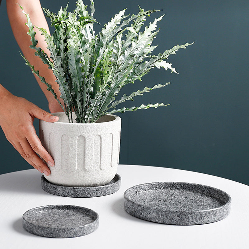 Stone Texture Pot Saucer Round