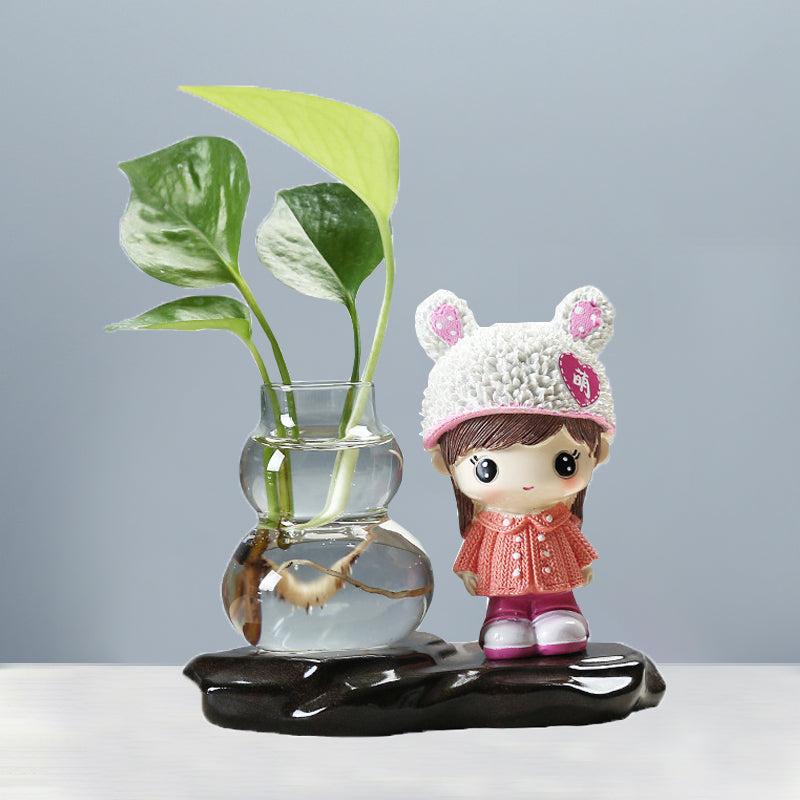 Female Doll  Hydroponic Pot Creative Plant Terrarium Plant Lover Gifts