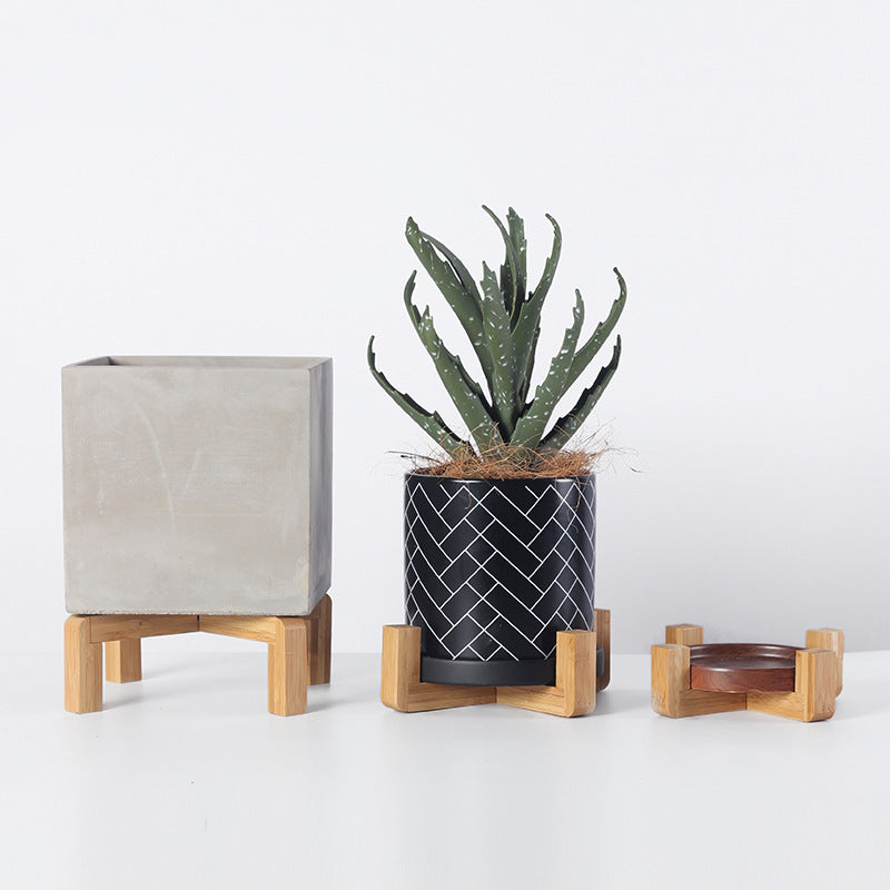 Wooden Plant Stand Square Legs