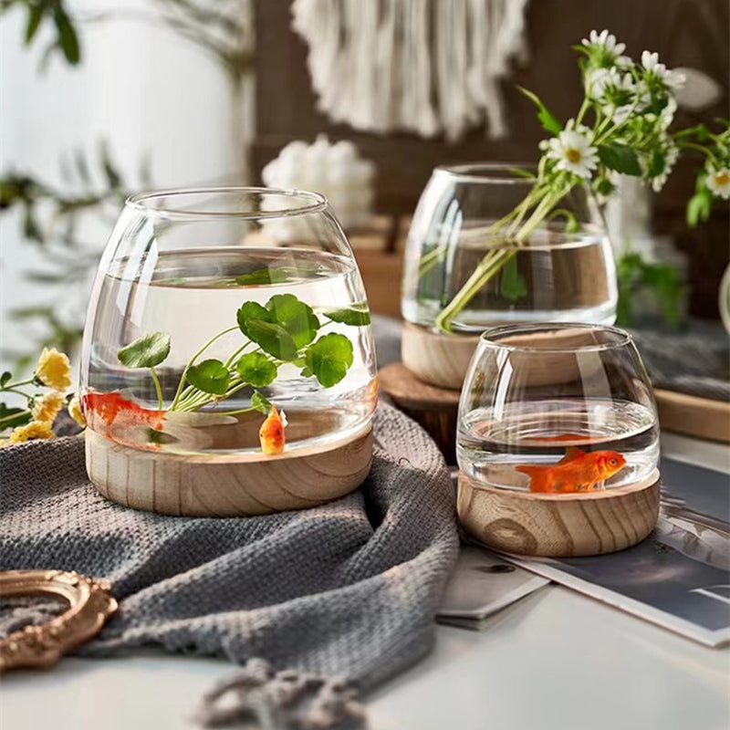 Terrarium Pot with Wooden Holder