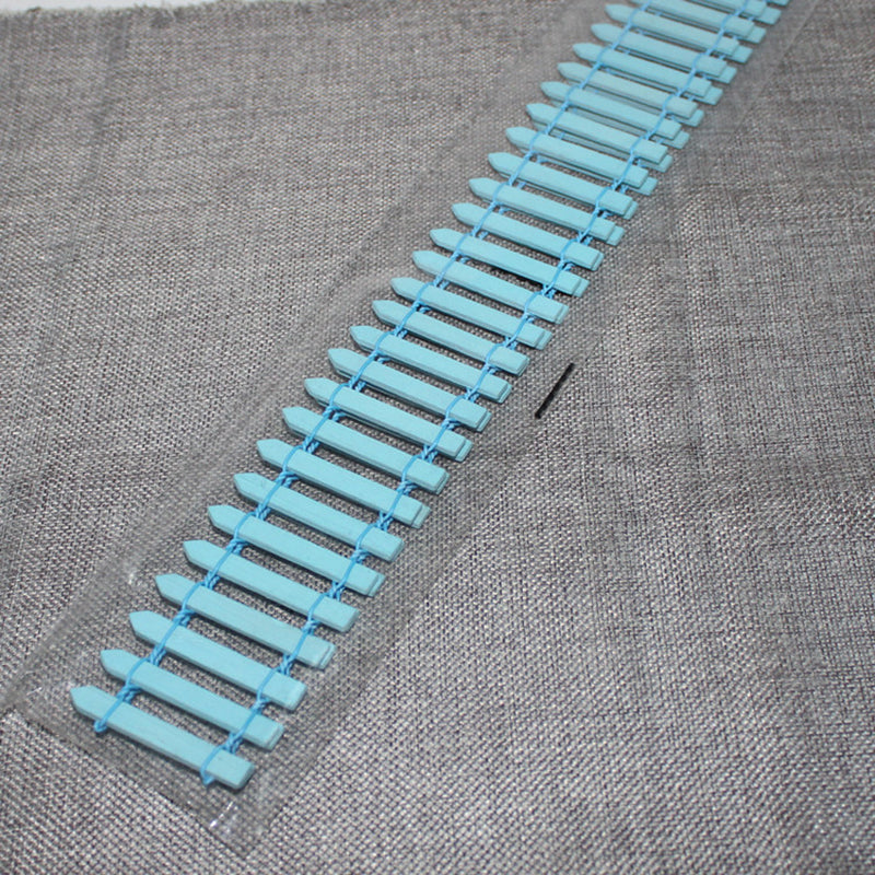 Mini Wooden Fence, Light Blue 5x90 cm