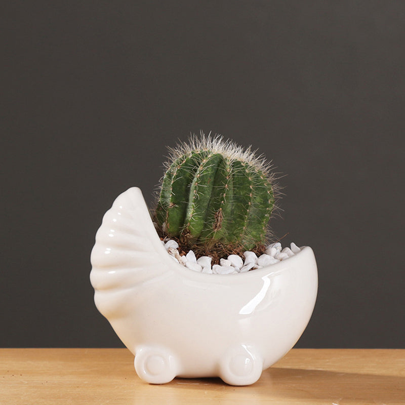 White Stroller Plant Pots Cute Succulent Indoor Planters Birthday Gifts