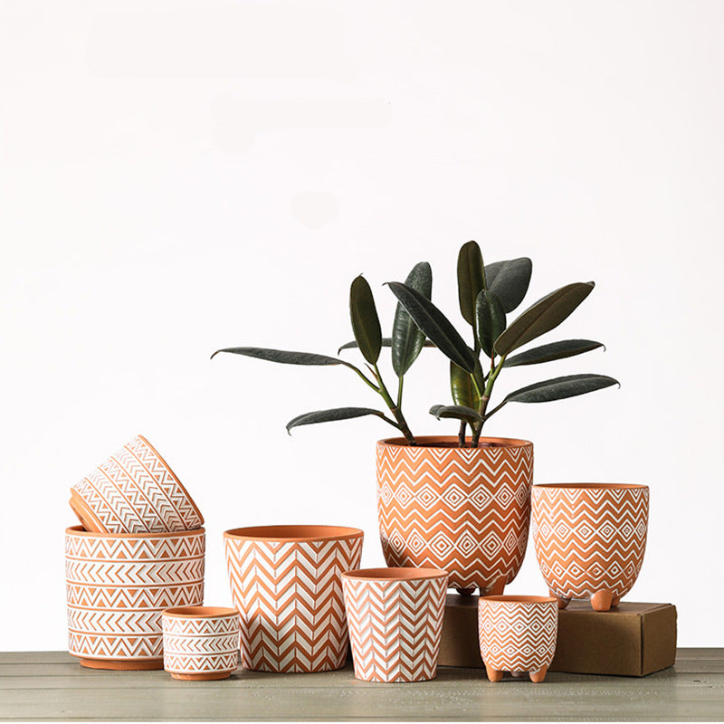 Terracotta Three-legged Plant Pot Flowerpot