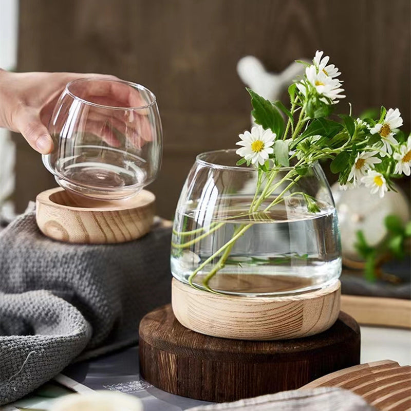 Terrarium Pot with Wooden Holder