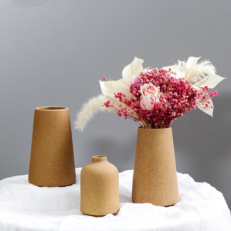 Brown Mini Ceramic Vase Modern Creative Home Decor