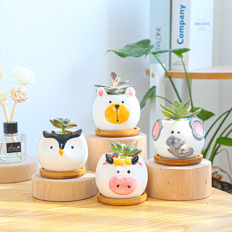 Super Lovely Bear Plant Pot Indoor Succulent Planter Home Office Decor