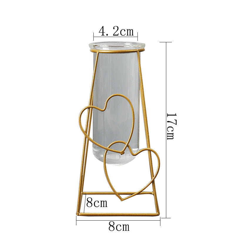 Metal Wire Heart-Shaped Wrought Iron Terrarium Pot Hydroponic Plant Pots