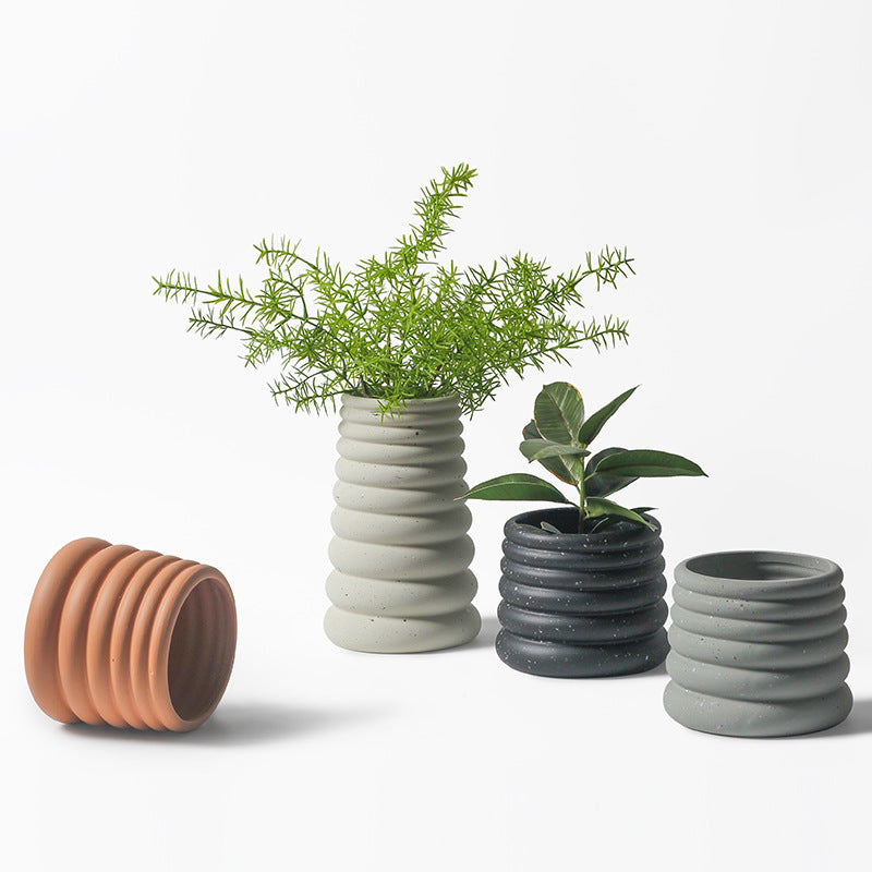 Black Doughnut Planters Indoor Plant Pots Flowerpots