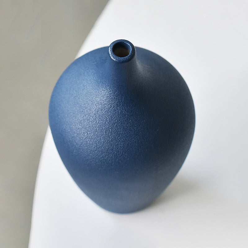 Dark Blue Ceramic Creative Vase Modern Indoor Flower Vase Home Decor