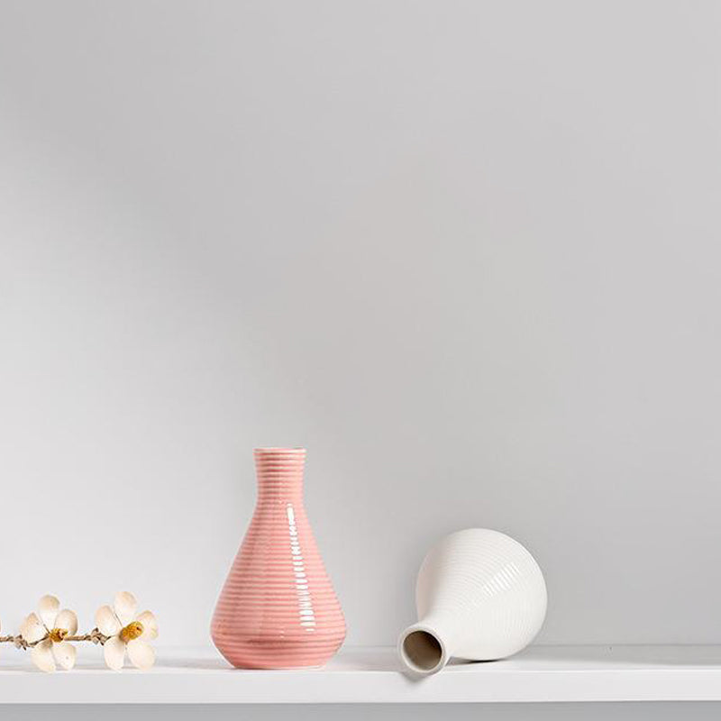 Pink Triangle Round Ceramic Vase Living Room, Office, Bedroom Decor