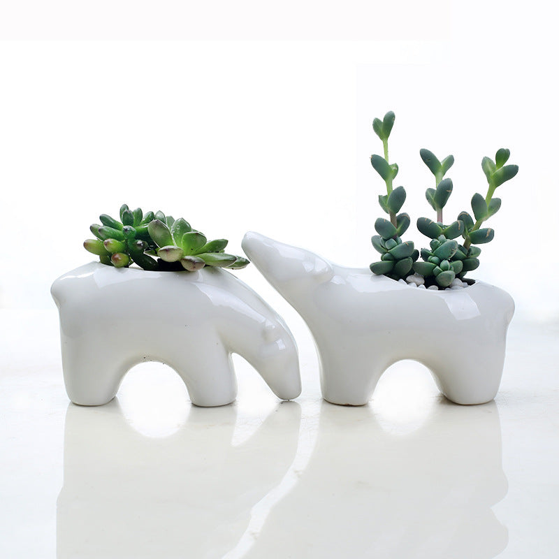 Polar Bear With Head Down Plant Pot Indoor Succulent Planter Home Decor