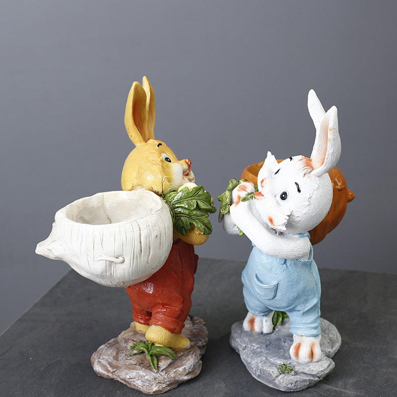 Yellow Rabbit Back Radish Resin Plant Pots Lovely Creative Planters