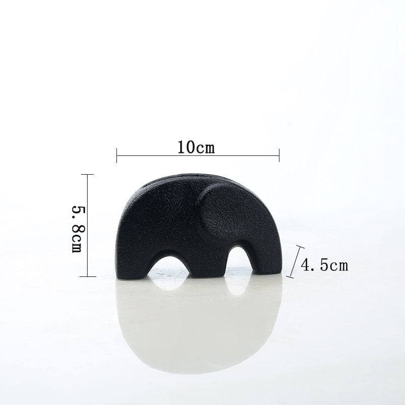 Mini Black Snowflake Glaze Elephant Plant Pot Creative Indoor Planter