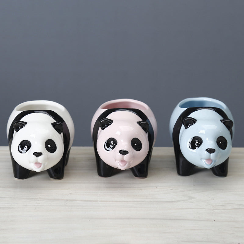 Lovely Pink Panda Plant Pot Creative Succulent Planter Home Decor Gifts