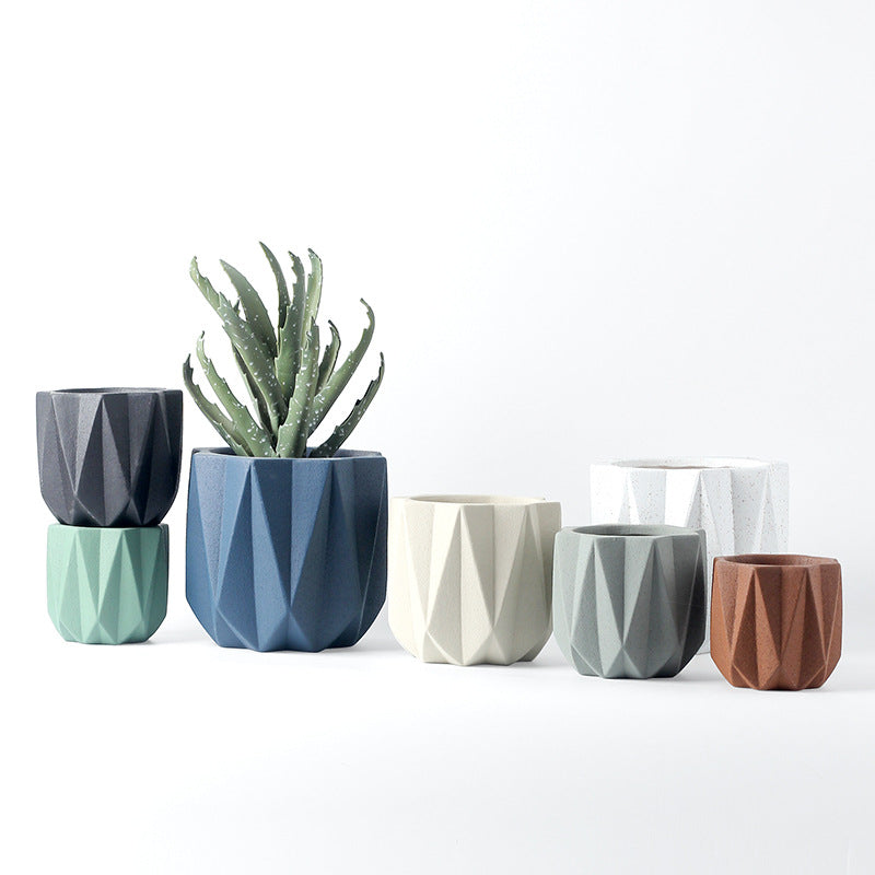 Black Cement Flowerpots Indoor Plant Pots Planters