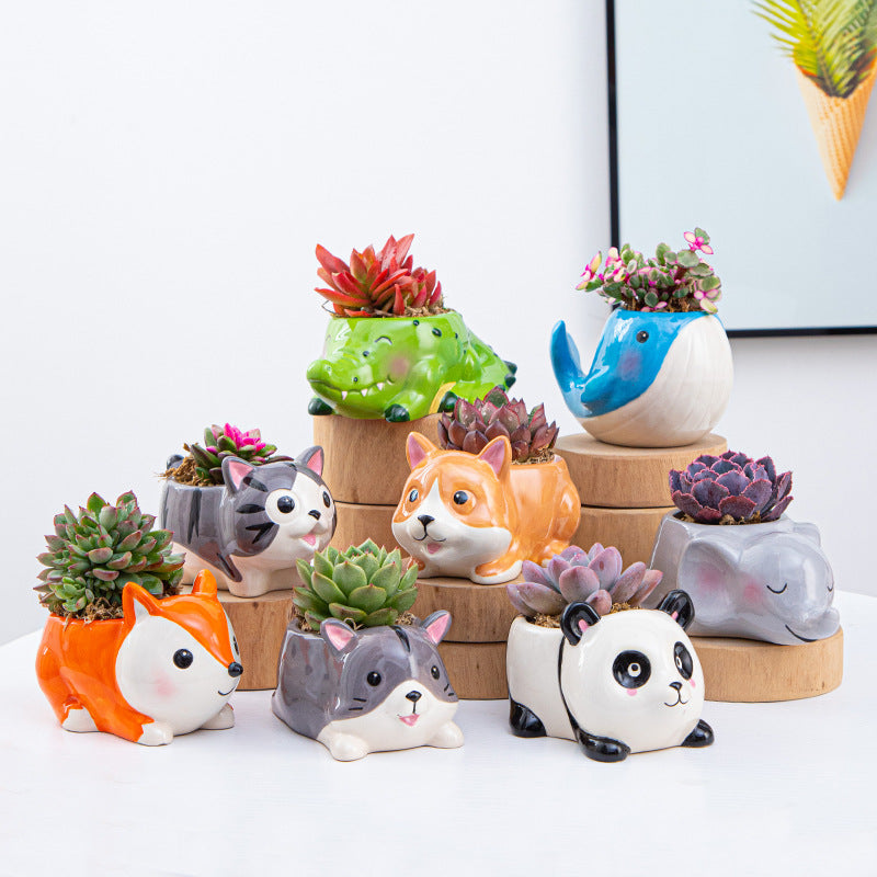 Lovely Groundhog Plant Pot Indoor Animal Planter Mini Decorative Flowerpot