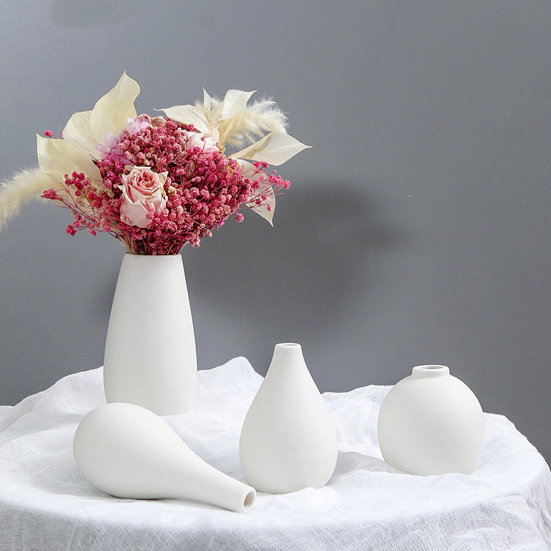 White Ceramic Vase Modern Centerpiece Home Decor, Model 1