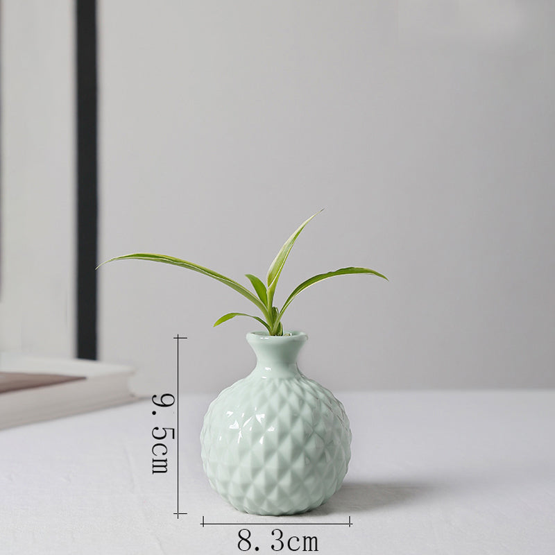 Green Creative Ceramic Vase Modern Table Shelf Home Decor Flower Arrangement