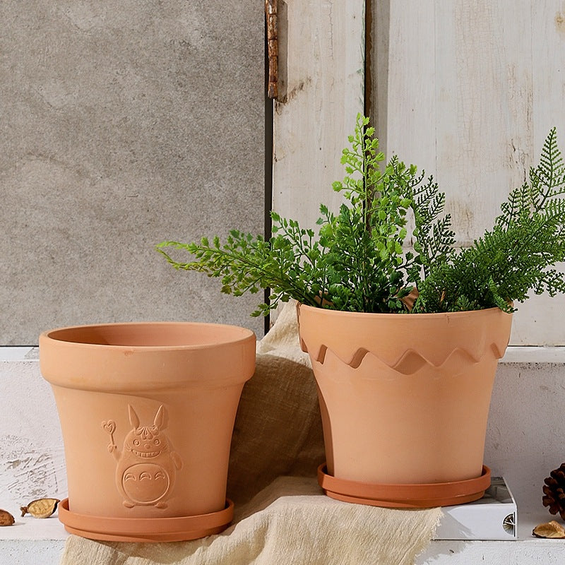 Totoro Relief Terracotta Plant Pot Flowerpot