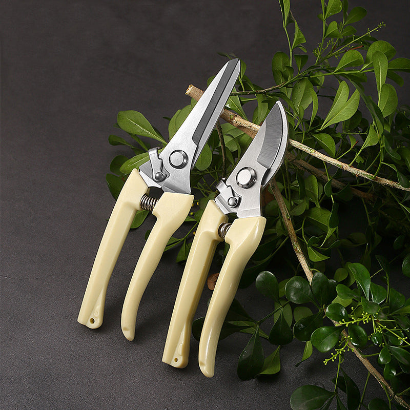 Cream Handle Straight Pruning Snip