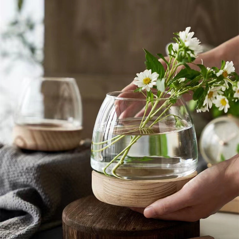 Terrarium Pot with Wooden Holder