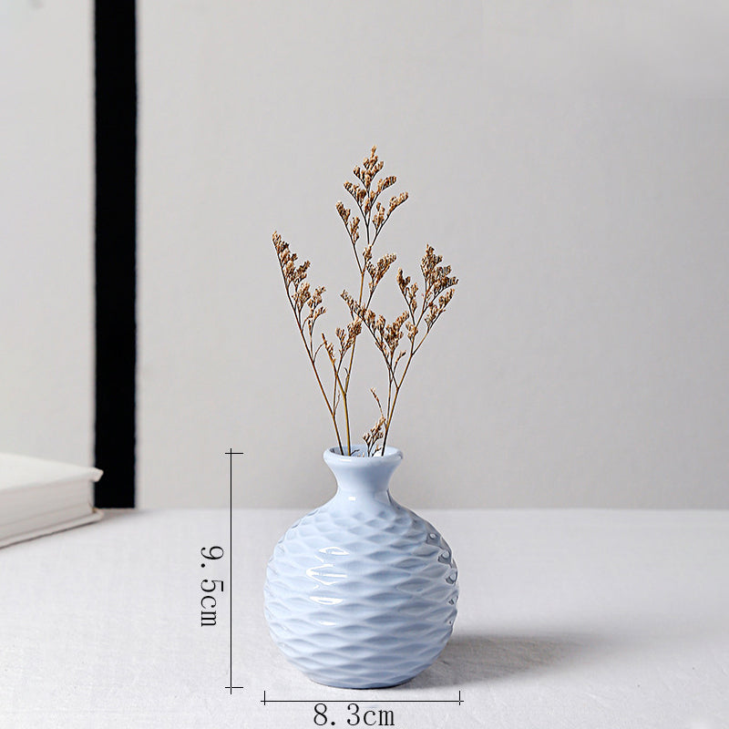 Blue Creative Ceramic Vase Modern Table Shelf Home Decor Flower Arrangement