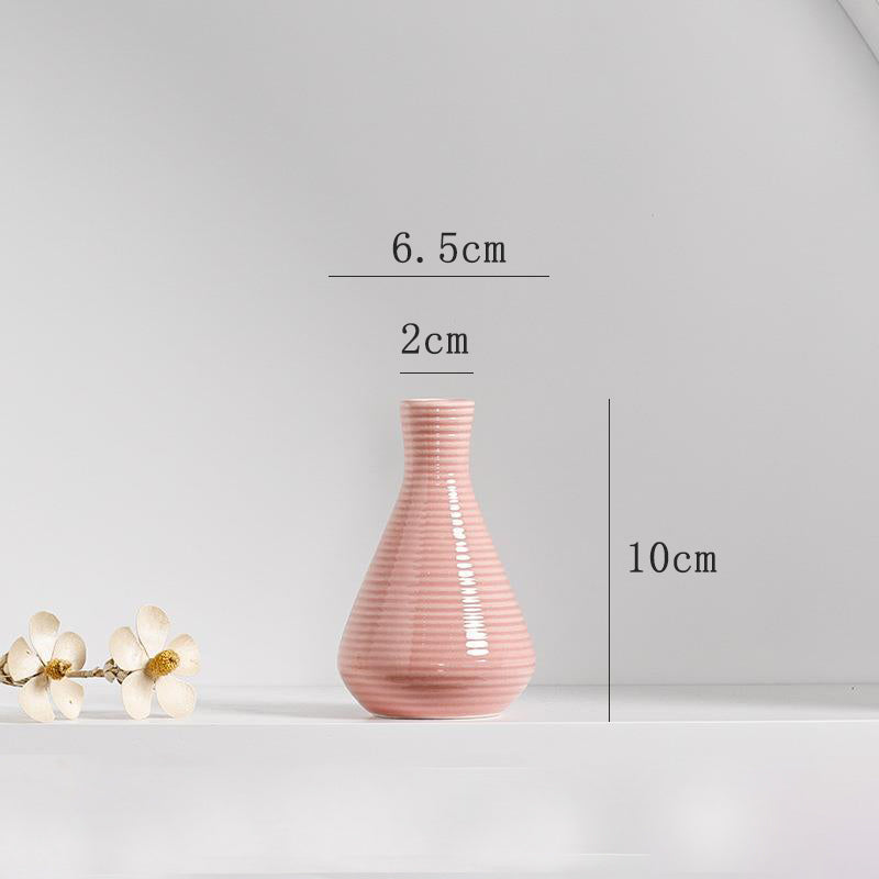 Pink Triangle Round Ceramic Vase Living Room, Office, Bedroom Decor