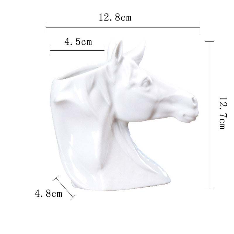 White Horse Head Hydroponic Plant Pots Creative Indoor Planters Home Decor