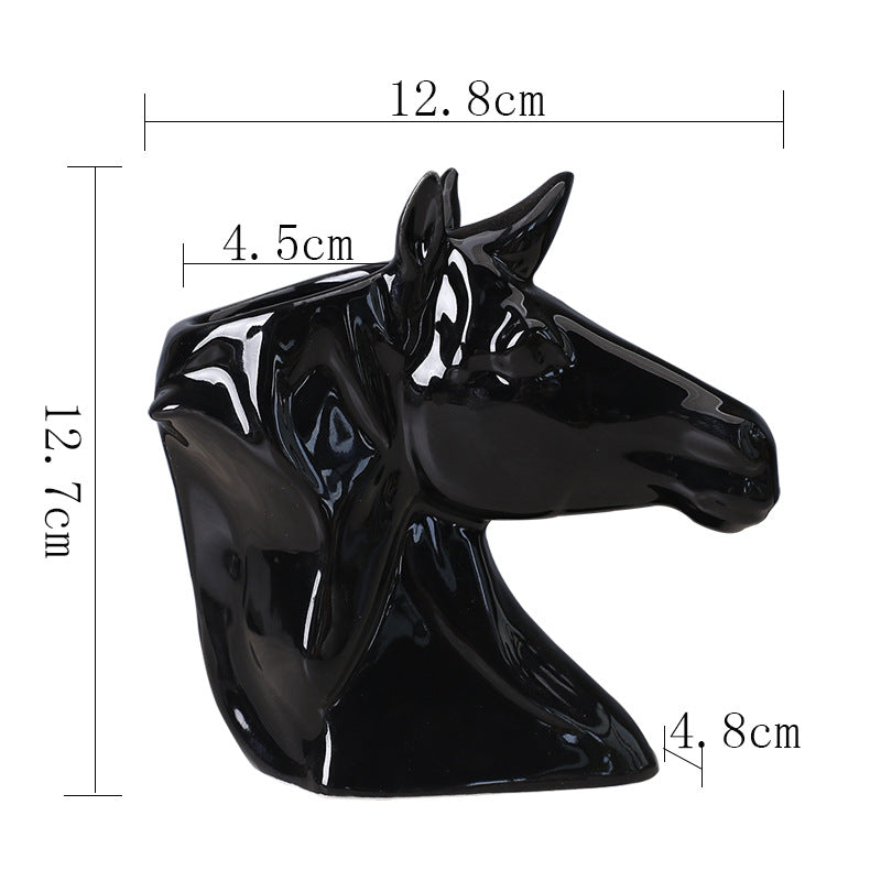 Black Horse Head Hydroponic Plant Pots Creative Indoor Planters Home Decor