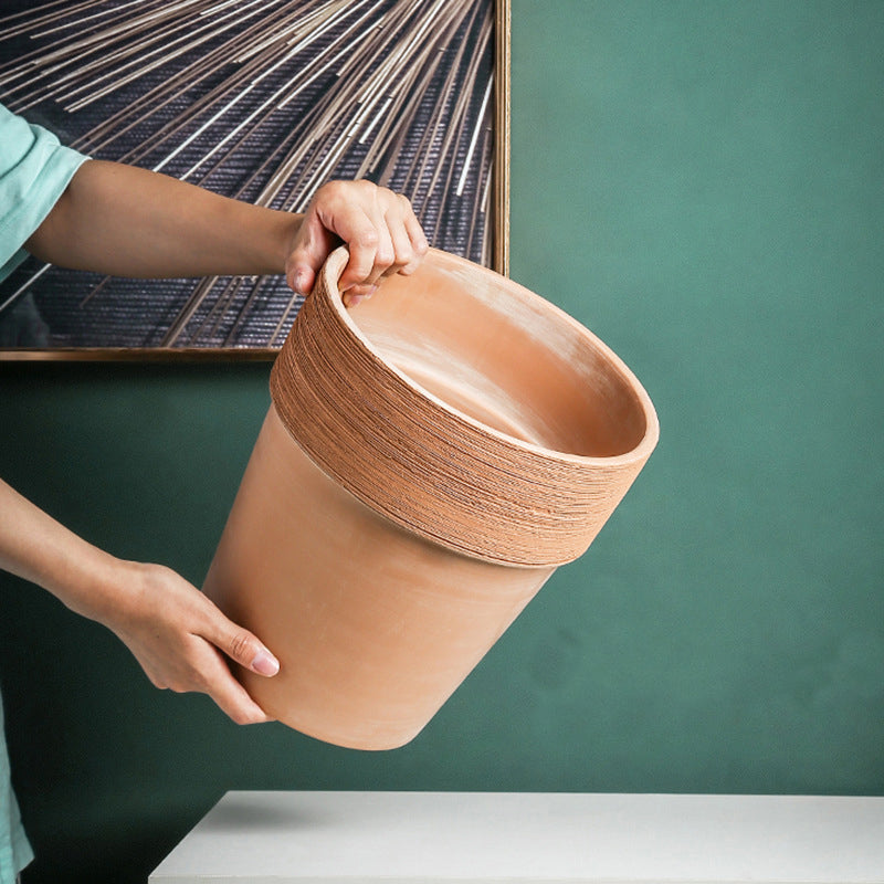 Terracotta Plant Pot Wide-brimmed Brushed Plant Pot Flowerpot