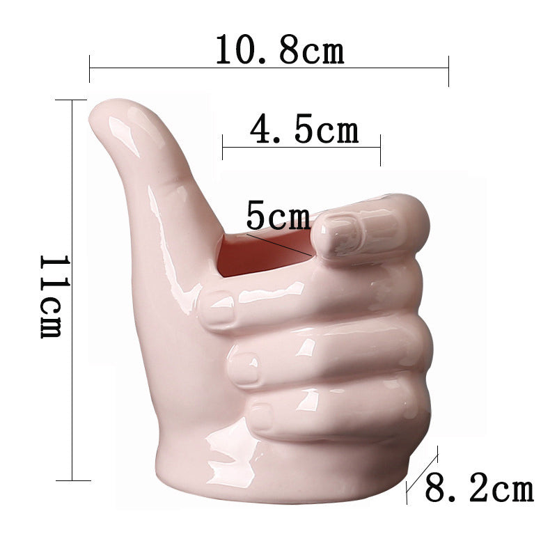 Pink Thumb Hand Plant Pots Creative Indoor Planters Succulent Flowerpots