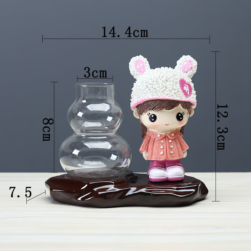 Female Doll  Hydroponic Pot Creative Plant Terrarium Plant Lover Gifts