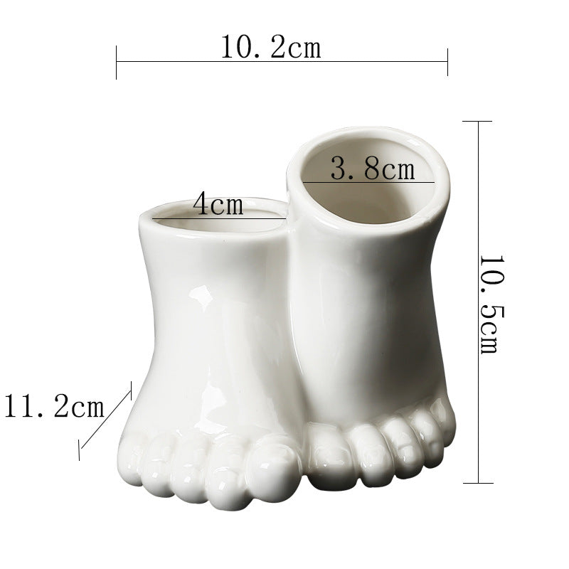 White Feet Plant Pots Creative Indoor Planters Modern Decorative Flowerpots