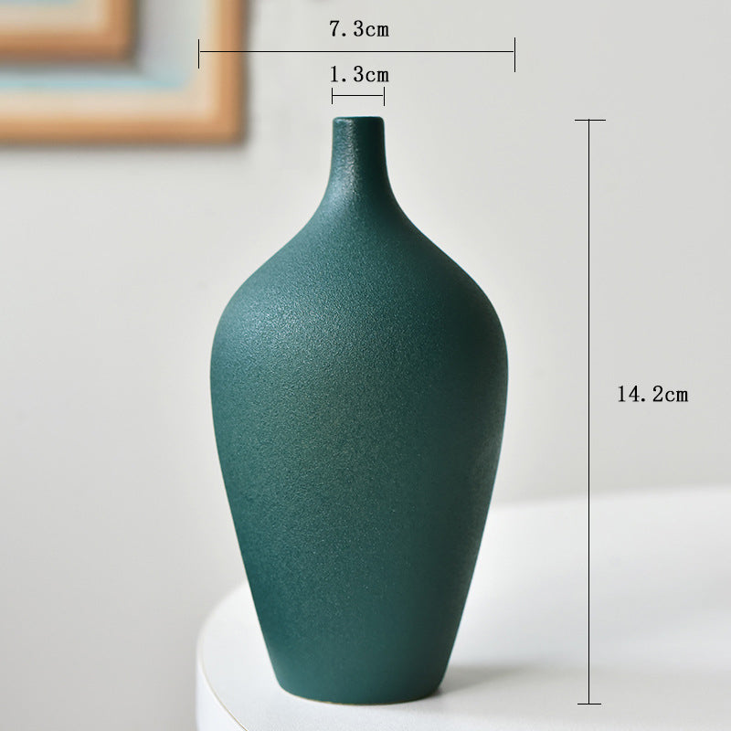 Dark Green Ceramic Creative Vase Modern Indoor Flower Vase Home Decor